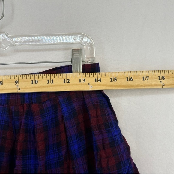 Forever 21 Plaid Mini Skirt Size M Blue Red - Picture 3 of 8